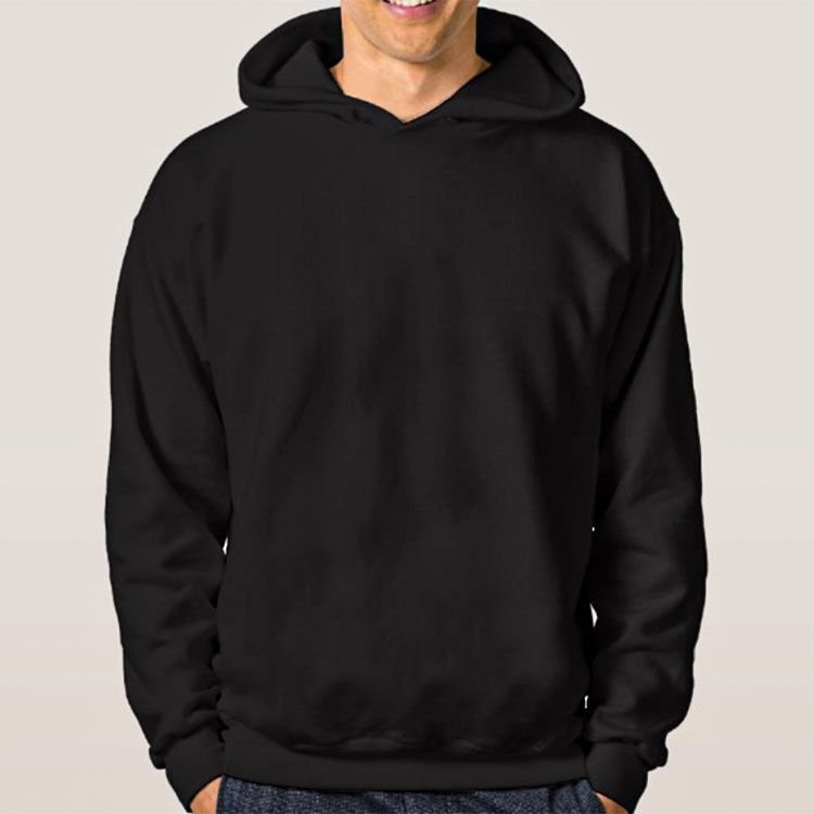 Kapşonlu Cepsiz Siyah Sweatshirt